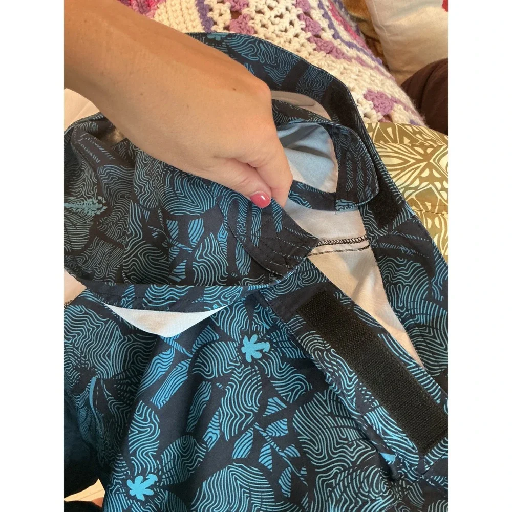 RipSkirt Womens Rip Away Wrap Skirt XL Blue Teal Maui Moonlight Hibiscus Beach